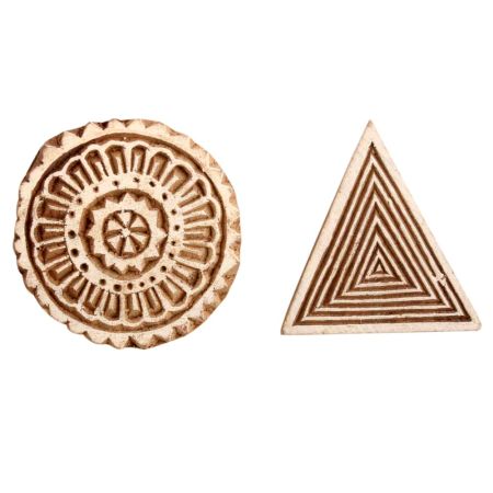 Set of 2 Piece New Mix Wooden Printing Block